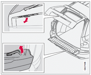 To open the upper section of the tailgate, pull