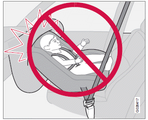 Do not place the infant seat in the front passenger's
