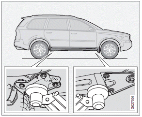 If a garage jack is used to lift the vehicle, the