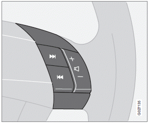 The four buttons on the steering wheel keypad