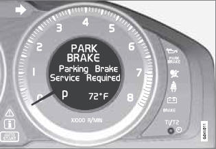Park brake not fully released  A fault is preventing