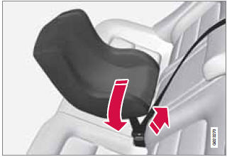 Positioning the seat belt through the infant seat