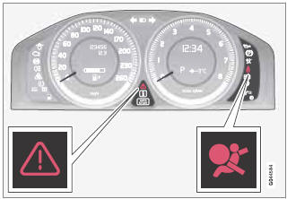 Warning symbols in the instrument panel