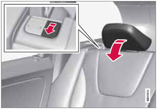 Manually folding down the rear seat's outboard head restraints