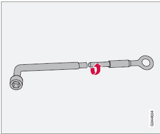 Lug wrench and towing eyelet