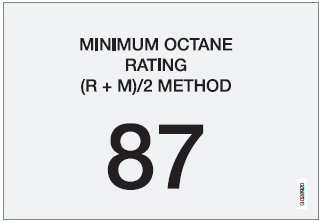 Typical pump octane label