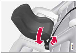 Positioning the seat belt through the infant seat