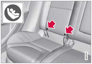 Lower anchors for ISOFIX/LATCH-equipped child seats are located in the rear,