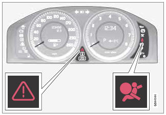 Warning symbols in the instrument panel