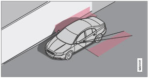 The vehicle's own shadow against a large, light, smooth surface such as barriers