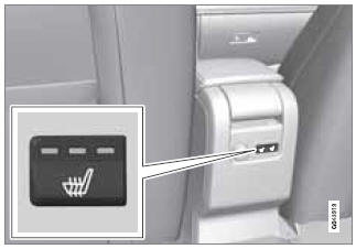Heat control for the outboard seating positions is done in the same way as for