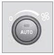to increase or counterclockwise to decrease the blower speed. If AUTO is selected,