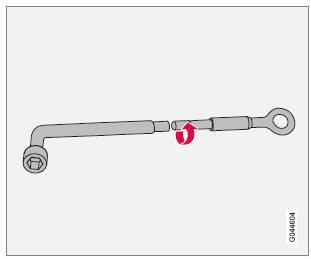 Lug wrench and towing eyelet