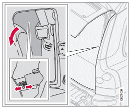 6. Move the catch rearward to unlock the fuel