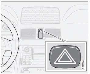 The four-way flasher should be used to indicate