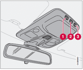 1 Driver's side front reading lamp