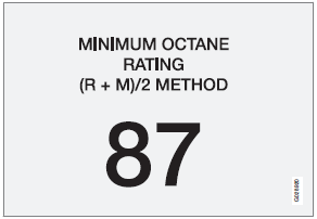 Typical pump octane label