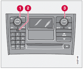 1. Choose radio mode AM/FM1/FM2 using