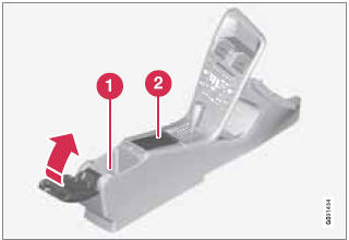 1 Storage compartment (for CDs, etc.) under