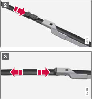 1 With the wipers in the service position, fold