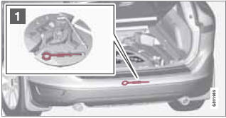 Location of the towing eyelet