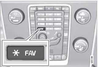 The FAV button can be used to store frequently