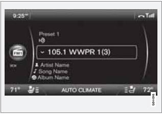 Display when the radio is receiving an HD Radio broadcast